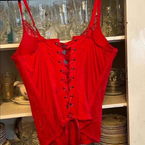 La Senza Red Lace Up Corset - Picture 3 of 5
